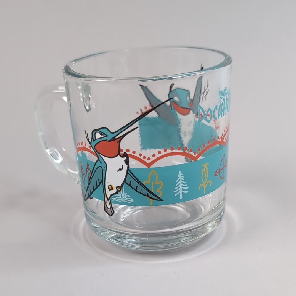 Disney Pocahontas Glass Tumbler with Blue and Red Accents